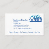 Carte De Visite Nettoyage de la maison de femme de ménage (Dos)