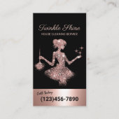 Carte De Visite Nettoyage de la maison de femme de ménage moderne (Devant)