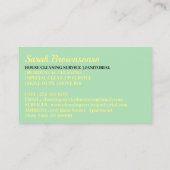 Carte De Visite Nettoyage de la maison de fille Cartoon Janitorial (Dos)