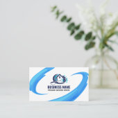 Carte De Visite Nettoyage de la maison de lavage à l'eau bleue (Debout devant)