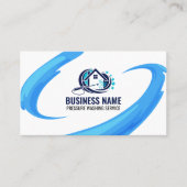 Carte De Visite Nettoyage de la maison de lavage à l'eau bleue (Devant)