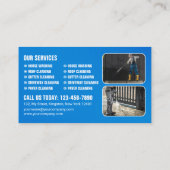 Carte De Visite Nettoyage de la maison de lavage à pression bleue (Dos)