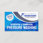 Carte De Visite Nettoyage de la maison de lavage à pression bleue (Devant)