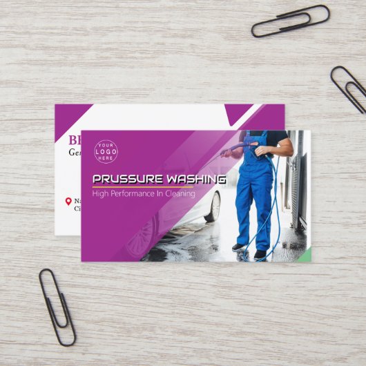 Carte De Visite Nettoyage de la maison de lavage sous pression (Devant/Arrière en situation)