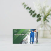 Carte De Visite Nettoyage de la maison de lavage sous pression (Debout devant)