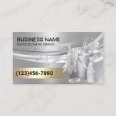 Carte De Visite Nettoyage de la maison Entretien moderne Silver Go (Devant)