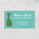 Carte De Visite Nettoyage de la maison floral Spray bouteille (Devant)