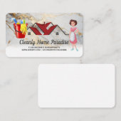 Carte De Visite Nettoyage de la maison | Janitorial | Hotel Worker (Devant / Derrière)