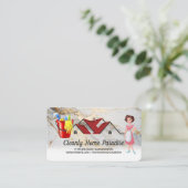 Carte De Visite Nettoyage de la maison | Janitorial | Hotel Worker (Debout devant)