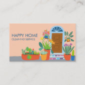 Carte De Visite Nettoyage de la maison jolie porte avant Code QR p (Devant)