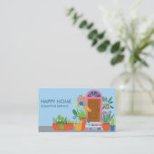 Carte De Visite Nettoyage de la maison jolie porte avant Code QR p (Debout devant)