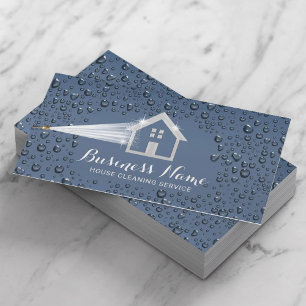 Carte De Visite Nettoyage de la maison Lave-linge bleu poussiéreux