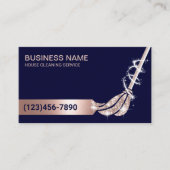 Carte De Visite Nettoyage de la maison Marine & Rose Gold Mop Serv (Devant)