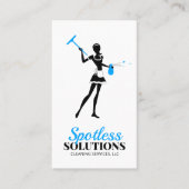 Carte De Visite Nettoyage de la maison moderne Blue Janitorial (Devant)