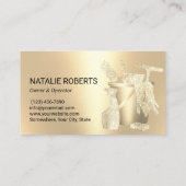 Carte De Visite Nettoyage de la maison Parties scintillant d'or de (Dos)