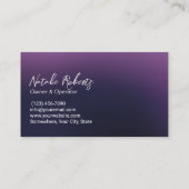 Carte De Visite Nettoyage de la maison Purple & Rose Gold Professi (Dos)