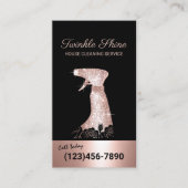 Carte De Visite Nettoyage de la maison Rose de luxe Gold Ménage (Devant)