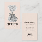 Carte De Visite Nettoyage de la maison rose pâle Silver House (Devant / Derrière)