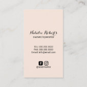 Carte De Visite Nettoyage de la maison rose pâle Silver House (Dos)