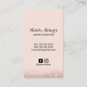 Carte De Visite Nettoyage de la maison Rose Parties scintillant or (Dos)