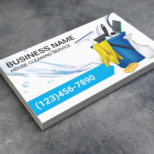 Carte De Visite Nettoyage de la maison Service de ménage Flux d'ea