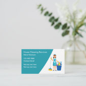 Carte De Visite Nettoyage de la maison Service de ménage moderne (Debout devant)