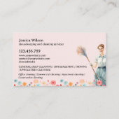Carte De Visite Nettoyage de la maison Service de ménage rétro (Dos)