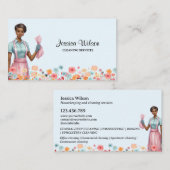 Carte De Visite Nettoyage de la maison Service de ménage rétro (Devant / Derrière)