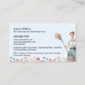 Carte De Visite Nettoyage de la maison Service de ménage rétro (Dos)