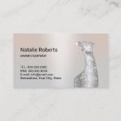 Carte De Visite Nettoyage de la maison Service ménager Argent mode (Dos)