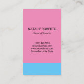 Carte De Visite Nettoyage de la maison Service Rétro Bleu et Rose (Dos)