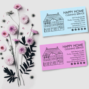 Carte De Visite Nettoyage de la maison Services à domicile Charme 
