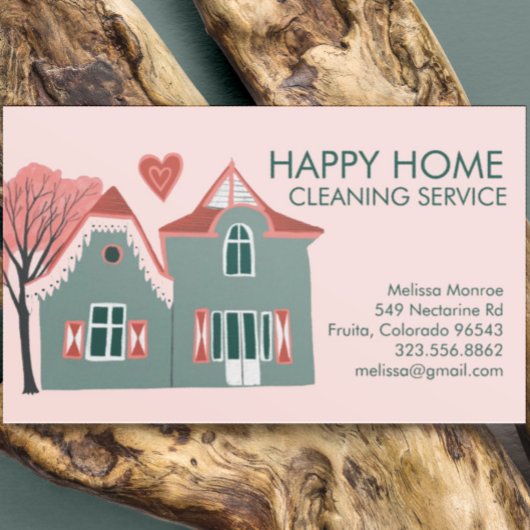 Carte De Visite Nettoyage de la maison Services à la maison Charme