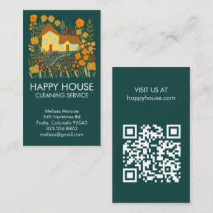 Carte De Visite Nettoyage de la maison Services à la maison Floral