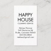 Carte De Visite Nettoyage de la maison Services à la maison Fourni (Dos)