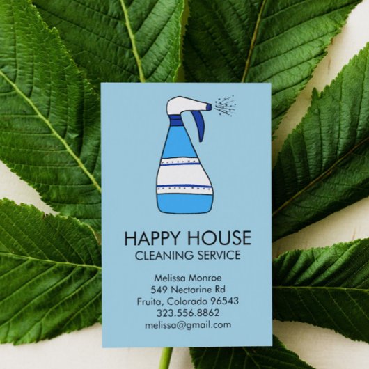 Carte De Visite Nettoyage de la maison Services à la maison Fourni