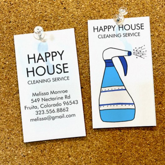 Carte De Visite Nettoyage de la maison Services à la maison Fourni