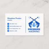 Carte De Visite Nettoyage de la pression bleue (Devant)