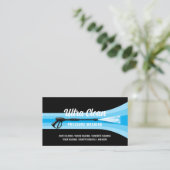 Carte De Visite Nettoyage de la pression du lave-linge Bleu des ba (Debout devant)