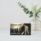 Carte De Visite Nettoyage de la pression Lave-linge moderne en or (Debout devant)