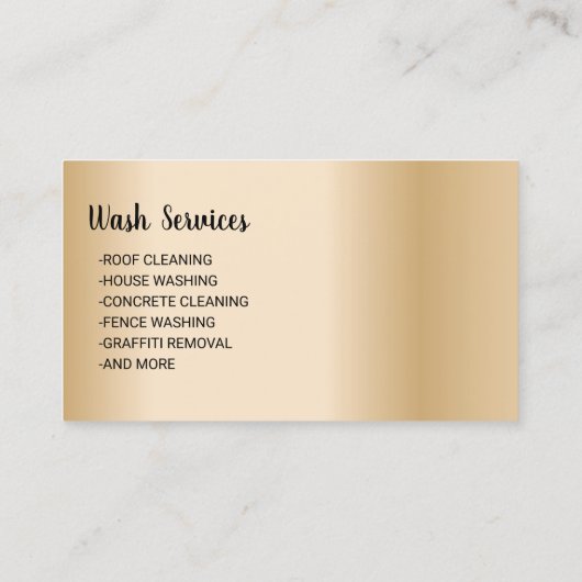 Carte De Visite Nettoyage de la pression Lave-linge Or moderne (Dos)