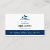 Carte De Visite Nettoyage de l'alimentation de lavage sous pressio (Dos)