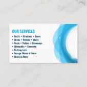 Carte De Visite Nettoyage de l'alimentation par lavage de pression (Dos)