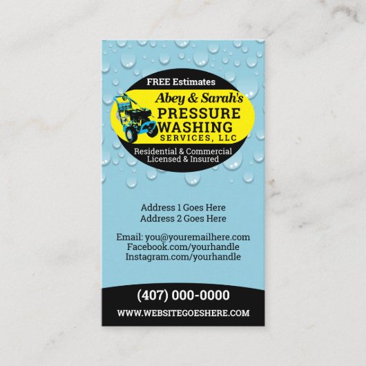 Carte De Visite Nettoyage de l'alimentation par lavage sous pressi (Devant)