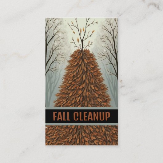 Carte De Visite Nettoyage de l'automne de la feuille (Devant)