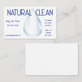 Carte De Visite Nettoyage de l'eau potable Service de nettoyage de (Devant / Derrière)