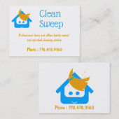 Carte De Visite Nettoyage de l'entreprise nettoyage Sweep Cute Hou (Devant / Derrière)
