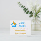 Carte De Visite Nettoyage de l'entreprise nettoyage Sweep Cute Hou (Debout devant)