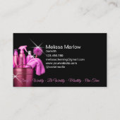 Carte De Visite Nettoyage de maison commerciale rose Fille (Dos)