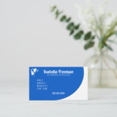 Carte De Visite Nettoyage de maison de femme de ménage blanc et bl (Debout devant)